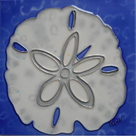 Sand Dollar Seashell 6X6 Inches Ceramic Tile