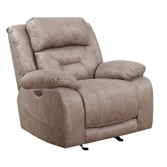 Sand Dual Power Recliner - Buttery Soft Fabric Articulating & Footrest Sinuous Spring System Gel Topped Memory Foam 49 Coils Seat Zippered Cushions In Fine Flat-lay Mechanism Pocketed Entry Spot