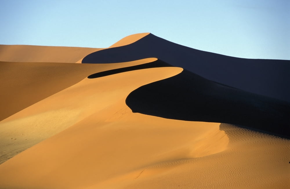 Sand Dune Against Clear Sky In Namib-Naukluft National Park Canvas Art - Sasha Gusov Design Pics (19 x 12)
