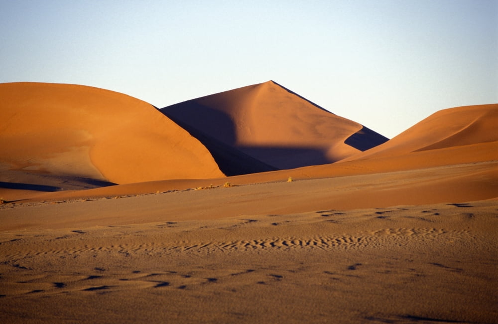 Sand Dunes Against Clear Sky In Namib-Naukluft National Park Canvas Art - Sasha Gusov Design Pics (19 x 12)