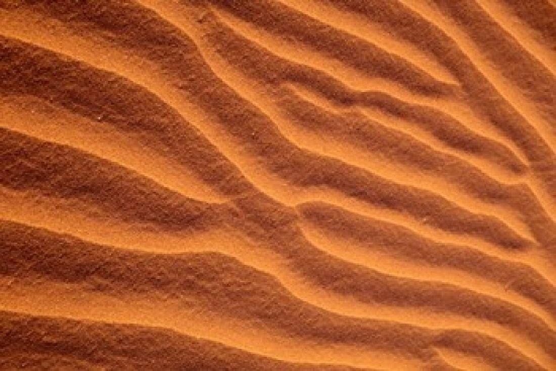 Sand Dunes Furrowed by Winds Morocco Canvas Art - John & Lisa Merrill DanitaDelimont (24 x 15)