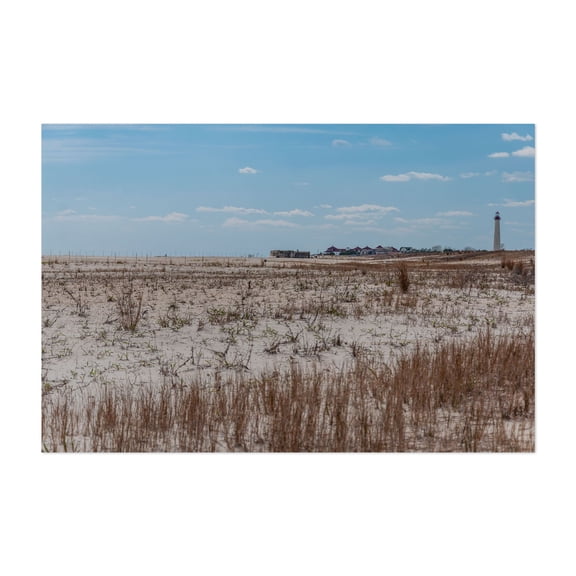 The Sand Dunes and Lighthouse, Cape May New Jersey - Cape May New Jersey Photography Beach Lighthouse Coastal Landscape Nature Scenic Seaside Unframed Wall Art Print 4 x 6 inches