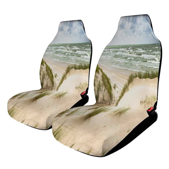 Sand Dunes On Baltic Sea Coastline Car Seat Covers Front Seats Universal Fit for Cars SUV Truck Auto Interior Accessories