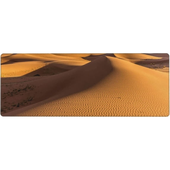 Sand Dunes in The Sahara Desert Print Mouse Pad 12"x31.5", Non-Slip Rubber Base Stitched Edges Gaming Mouse-Pads for Gamer,Offices,Home,Laptop,Computer and Pc