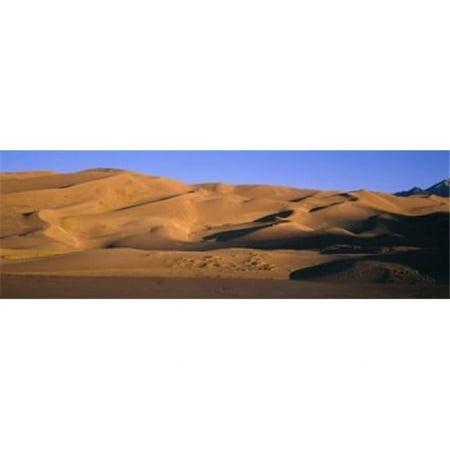 Sand Dunes in A Desert Great Sand Dunes National Monument Alamosa County Saguache County Colorado USA Poster Print, 36 x 12