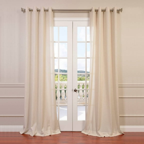 Sand Faux Linen Grommet Semi Sheer Curtain (1 Panel), Sand, 50W X 108L