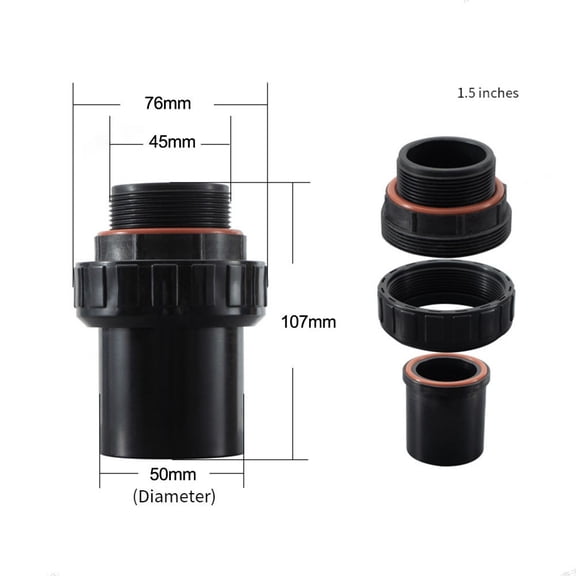 Sand Filter Joint 1.5 Inch Connection 2 Inch Connection Efficient Water Flow