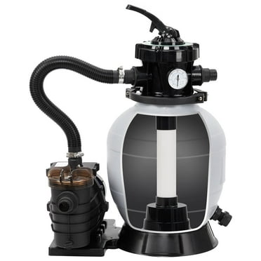 Sand Filter Pump 13" with 6-Way Multi-Port Valve & Strainer Basket Easy Installation 3434GPH 3/4HP Pool Sand Filter for Above Ground and Inground Pool Up to 8500 Gallons