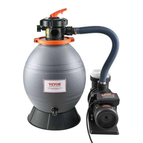 Sand Filter Pump for Above Ground Pool, 16 in, 3500 GPH, 3/4 HP Swimming Pool Sand Filter Pump System, Krystal Clear with 6-Way Multi-port Valve & Strainer Basket, Easy Installation for Pools