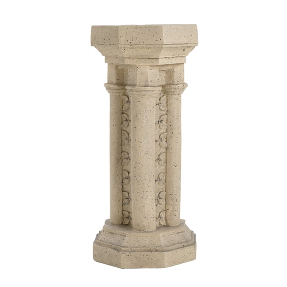 Sand Finish Magnesium Oxide Column Pedestal Plant Stand,10.25"10.25"23.25"H
