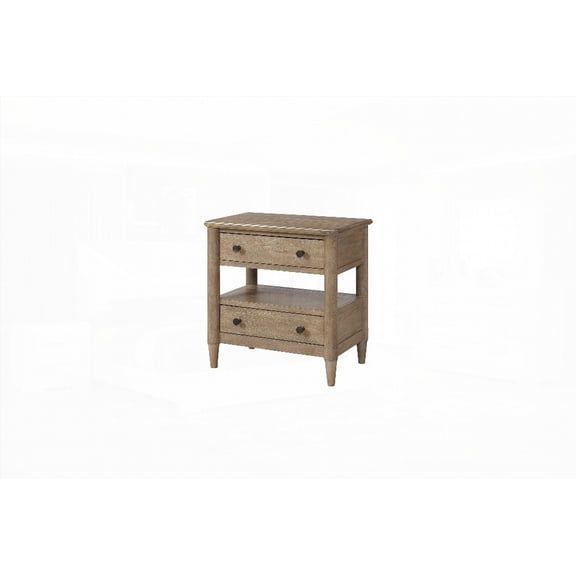 Sand Finish Open Nightstand Having 2 Storage Drawers & Cedar Lined Bottom