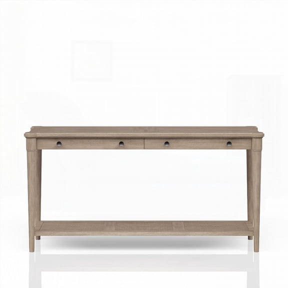 Sand Finish Sofa Table with Transitional Casual Design Details