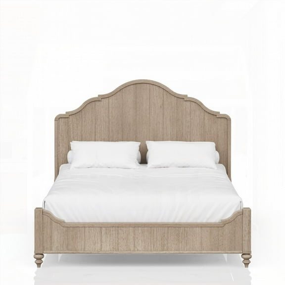 Restonic Queen Bed with Sand Finish & Transitional Casual Design