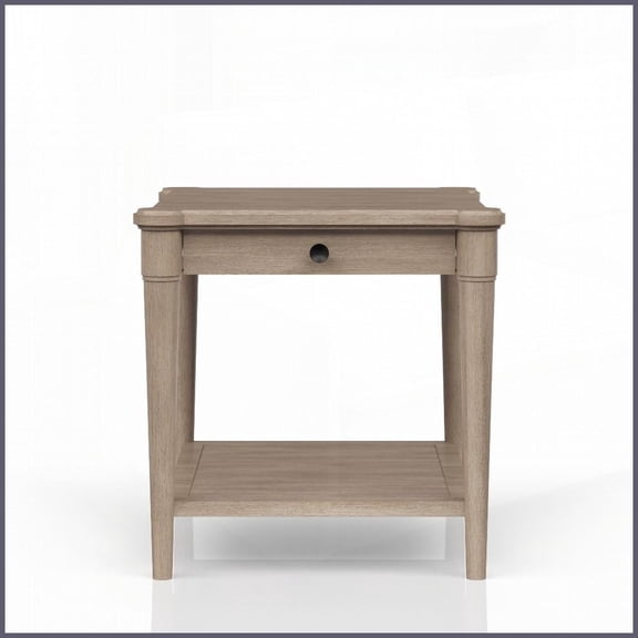 Sand-Finished Transitional Casual Coffee Table with Drawer & Storage Shelf for Living Room