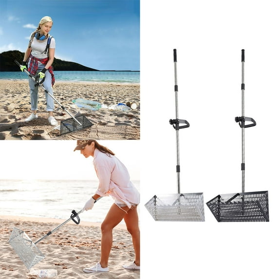 Sand Flea Rake,Detachable Sand Flea Rake,The Shark Tooth Screen Comes with A 16-Inch-Wide Drain Screen with 51-Inch Handle(Water Bucket not Included)