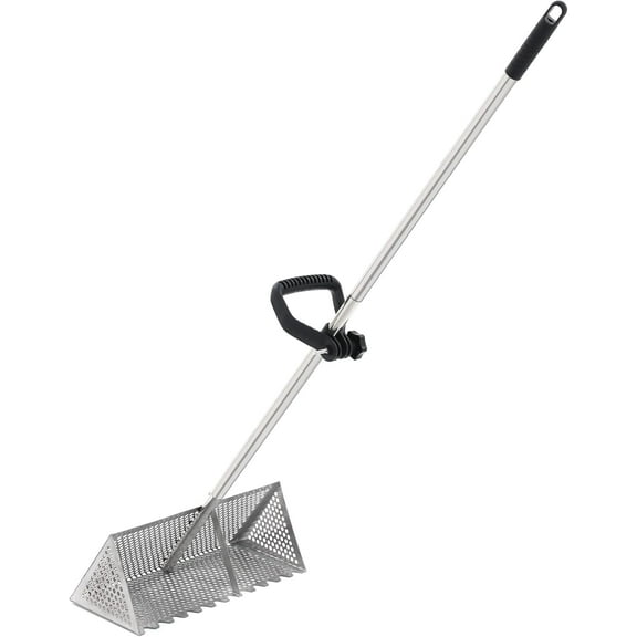Sand Flea Rake, Sand Sifter, Shark Tooth Sifter, Beach Rake, Beach Clean Up Tools, Flea Scoop, Clam Catcher, Sea Shell Scooper, Shark Teeth Shovel, Gadget, Comb, Stainless Steel, 53 Inch