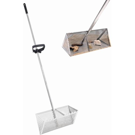 Sand Flea Rake, The Shark Tooth Screen Comes with A 16-Inch-Wide Drain Screen with A 51-Inch Handle, Detachable Sand Flea Rake, Shark Tooth Screen (Water Bucket not Included)