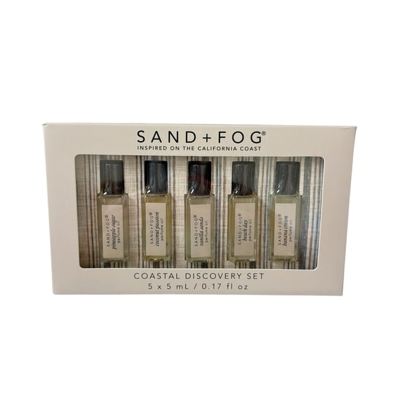 Sand + Fog Eau De Parfum Oil Rollerball Set - Pineapple Sugar, Coconut Passion, Vanilla Sands, Beach Day, Banana Cream