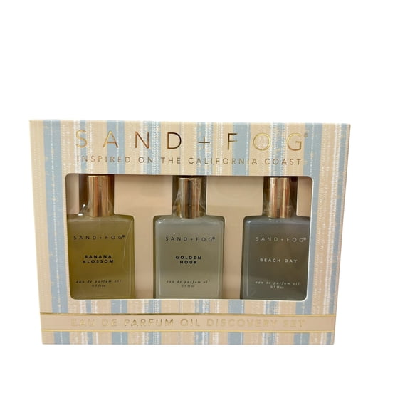 Sand + Fog Eau De Parfum Oil Rollerball Trio: Banana Blossom, Golden Hour, Beach Day