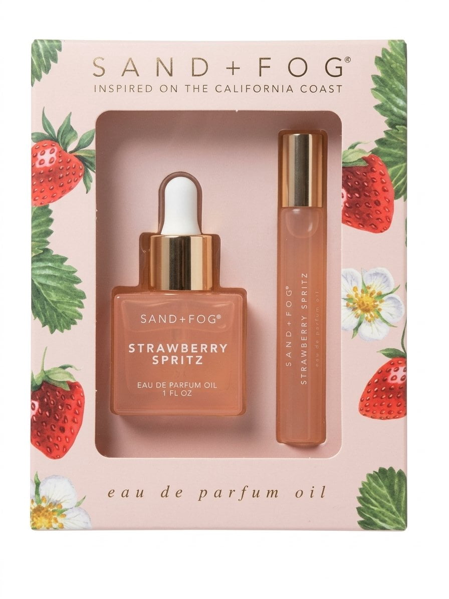 Sand + Fog Strawberry Spritz Eau de Parfum Oil Set, 1 fl oz Dropper and 0.33 fl oz Roller