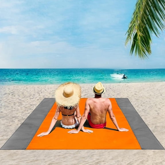 Sand Free Beach Blanket, 79''×83'' Picnic Blankets Waterproof Sandproof for 4-7 Adults, Oversized Lightweight Beach Mat, Portable Picnic Mat for Travel, Camping, Hiking
