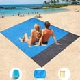 thumbnail image 1 of Sand Free Beach Blanket, Extra Large 79''×55'' for 4-6 Adults Beach Mat, Big & Compact Sand Proof Mat Quick Drying, Lightweight & Durable with 4 Stakes Outdoor Blanket for Travel,Camping,Hiking, 1 of 1