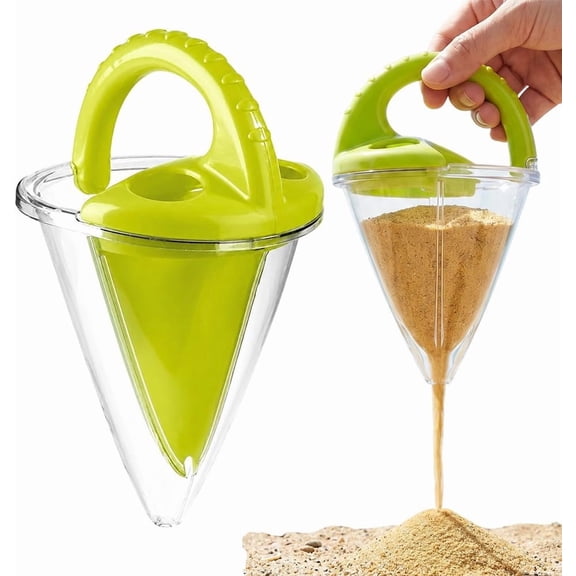 Sand Funnel Beach Tool - Drippy Sand Castle Maker, 6.3" x 6.3" x 10.6" for Beach & Sandbox, Sand & Water Mixing Funnel for Firm Sand Structures