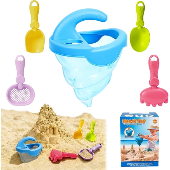 Sand Funnel Beach Tool - Drippy Sand Castle Maker, Sand & Water Mixing Funnel for Firm Sand Structures-5 PC