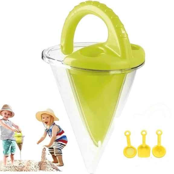 Sand Funnel Beach Toy with 3 Sand Shovels for Kids Adults, Creative Drippy Sand Castle Maker for Outdoor Sand and Water Mixing Play
