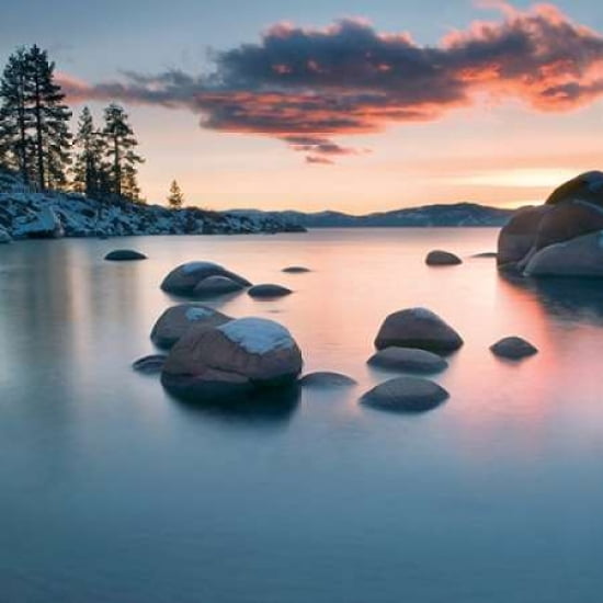 Sand Harbour Sunset Canvas Art - Elizabeth Carmel (24 x 24)