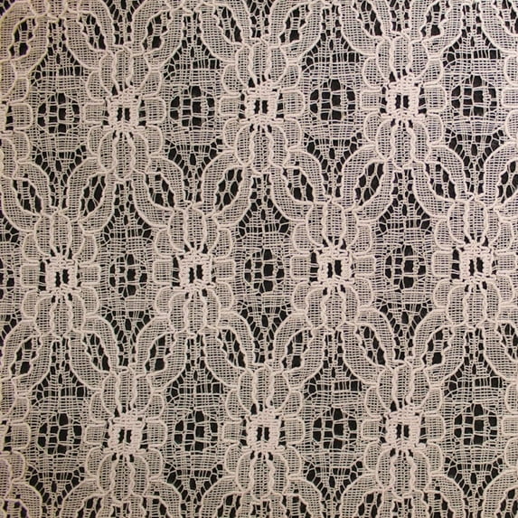 Sand Light Honeysuckle Design Lace Cotton Fabric by the Yard