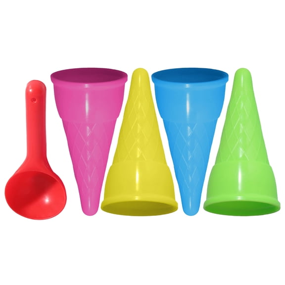 Sand Mold Set, Ice Cream Cone Sand Toys 10 Piece Set, Plastic Sandcastle Molds for Beach and Sandbox, Summer Tools