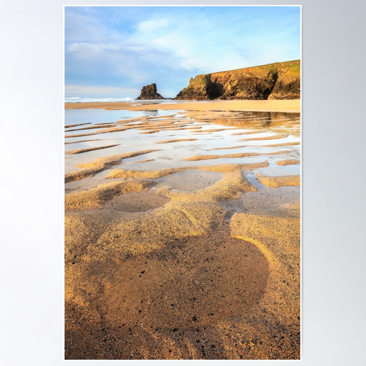 Sand Patterns At Porthcothan Poster Wall Art, Modern Wall Decor For ...