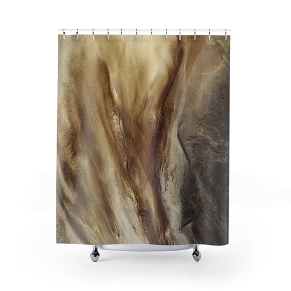 Sand Patterns Premium 71"x74" Waterproof Shower Curtain for Stylish Bath Decor
