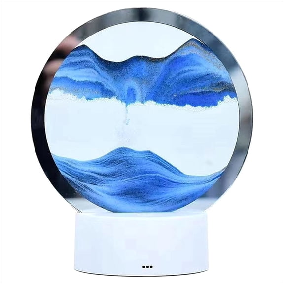 Sand Picture Sand Picture with LED Light Picture Sand Moving Sand Art Decor Figurine Funny Abstract Landscape Decor,1 x Bedside lamp 1 x USB cable,Blue