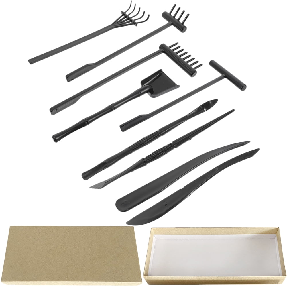 Sand Rake Table Mini Imagination Miniature Garden Decoration Tray Zen Kit 9 Pcs