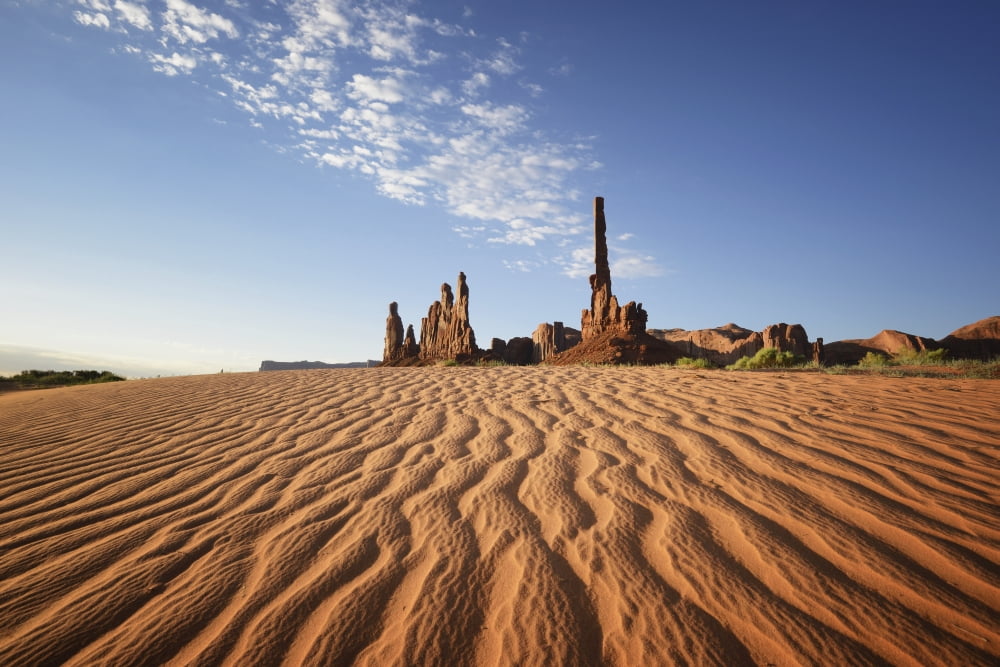Sand Ripples And Rock FormationMonument Valley Arizona Usa Canvas Art - Peter Carroll Design Pics (36 x 24)
