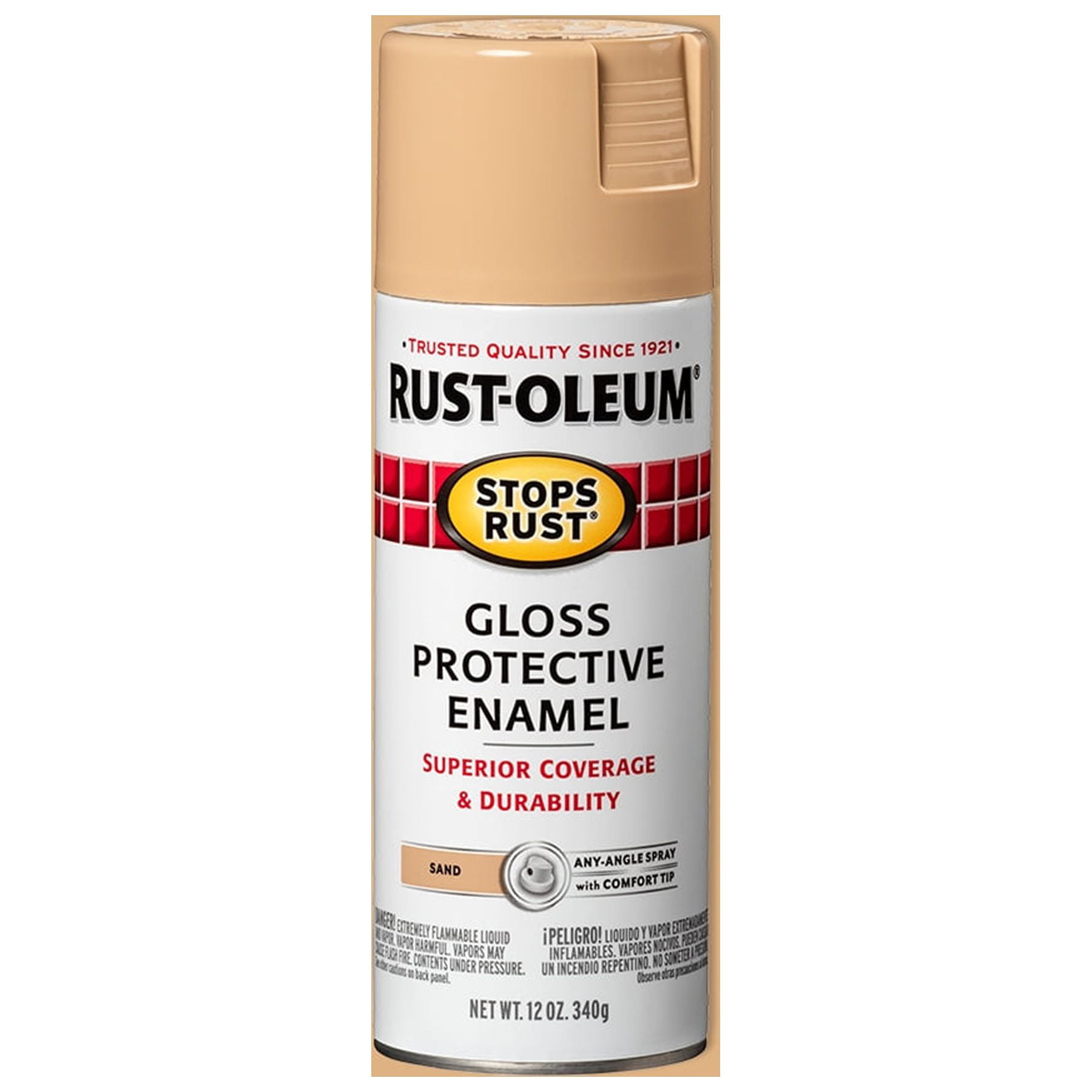 Sand, RustOleum Stops Rust Gloss Spray Paint, 12 oz