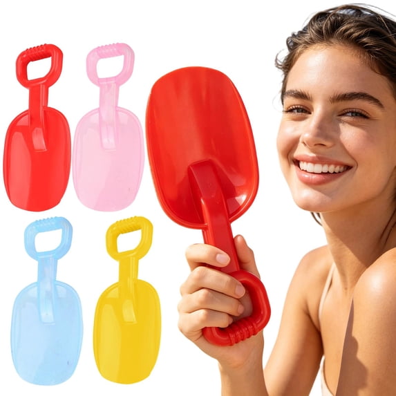 Sand Scoop, Plastic Shovel for Digging, Bright Red Beach Tool for Sandbox and Outdoor Use