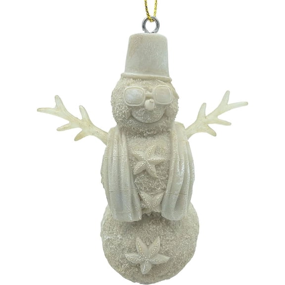 Sand Snowman Tropical White Beach Christmas Tree Ornaments Nautical
