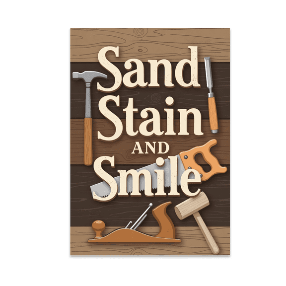Sand Stain and Smile Poster Art - Carpentry Enthusiast - 13x19 Poster Print