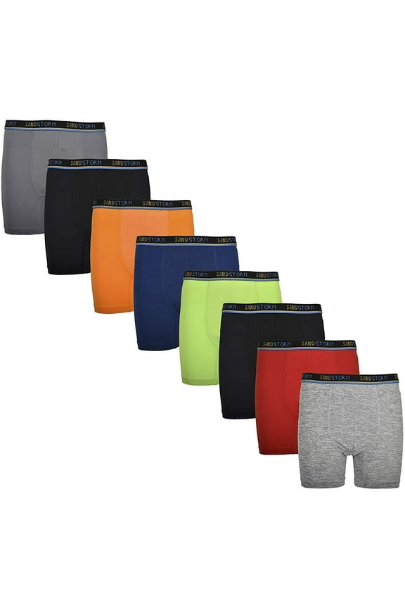 Boys' Boxer Briefs 8-Pack Performance Dri Fusion Tech Compression No Fly Underwear