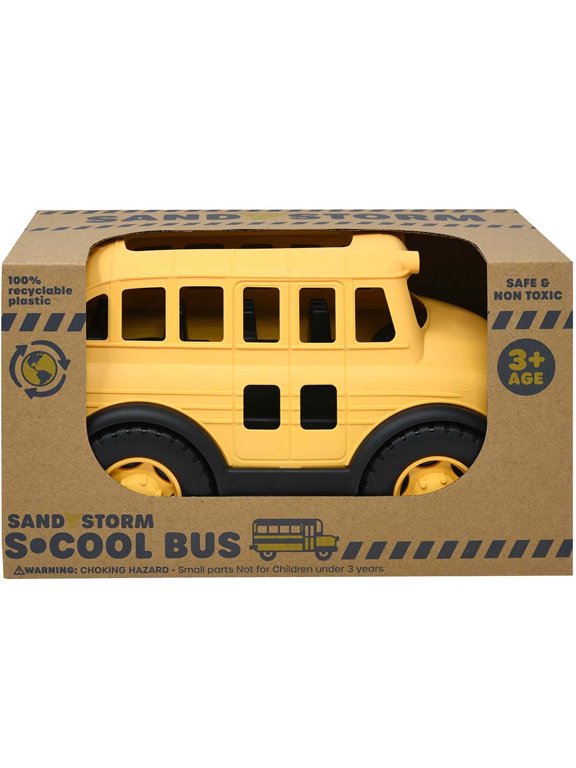 Sand Storm School Bus 7.75" x 5.75" x 6", Detailed Toy School Bus Vehicle for Kids, Collectible Play Vehicle and Display Model