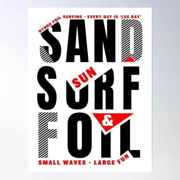 Sand Surf Foil- Vintage Wall Arttrendy Retro Print Room Decor Wall Art, Poster Only