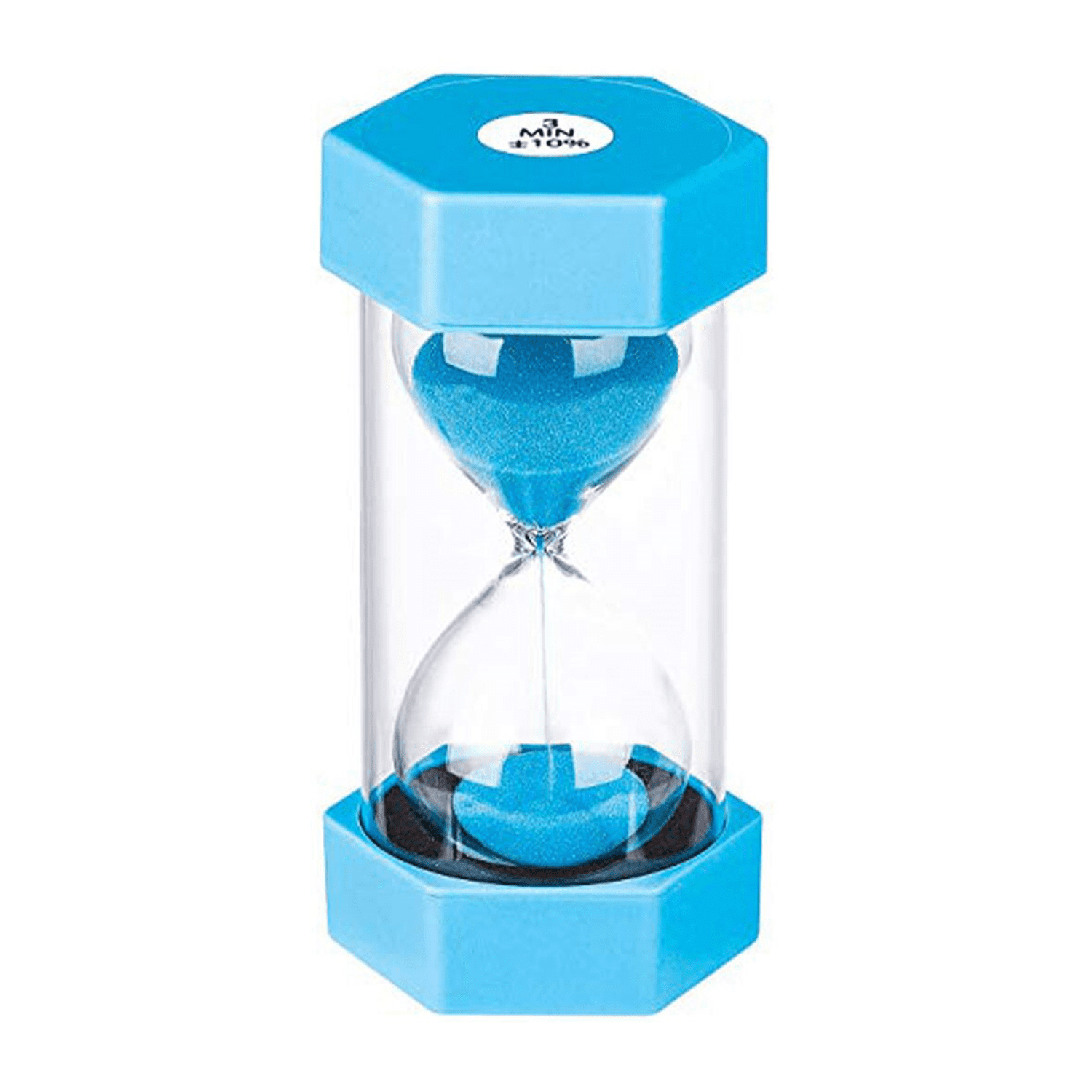 Blue Sand Timer With Suction Cup - 3 Minute Hourglass For Toothbrushing & Meditation