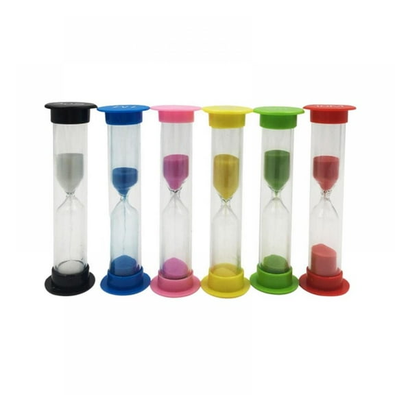 Sand Timer, 6 Pcs Colorful Hourglass Sandglass Sand Clock Timers Set 30sec / 1min / 2mins / 3mins / 5mins / 10mins for Brushing Children's Teeth, Cooking, Game, School, Office