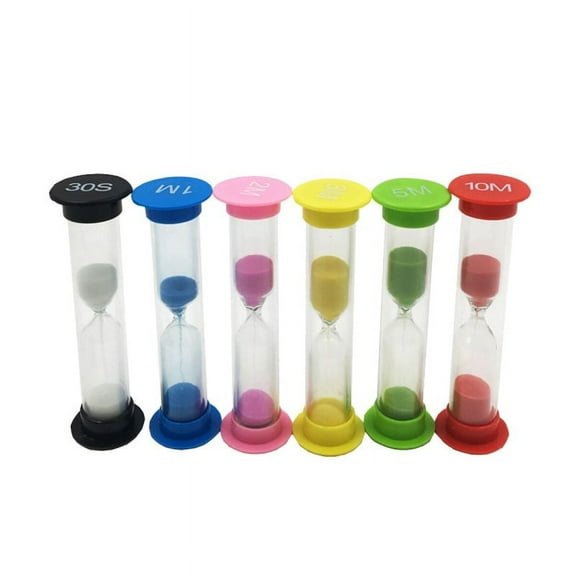 Sand Timer for Kids Set Colorful Hourglass Sand Timer Set Colorful Sandglass Hourglass Sand Clock Timer 30sec / 1min / 2mins / 3mins / 5mins / 10mins for Classroom, Home & Kids Room