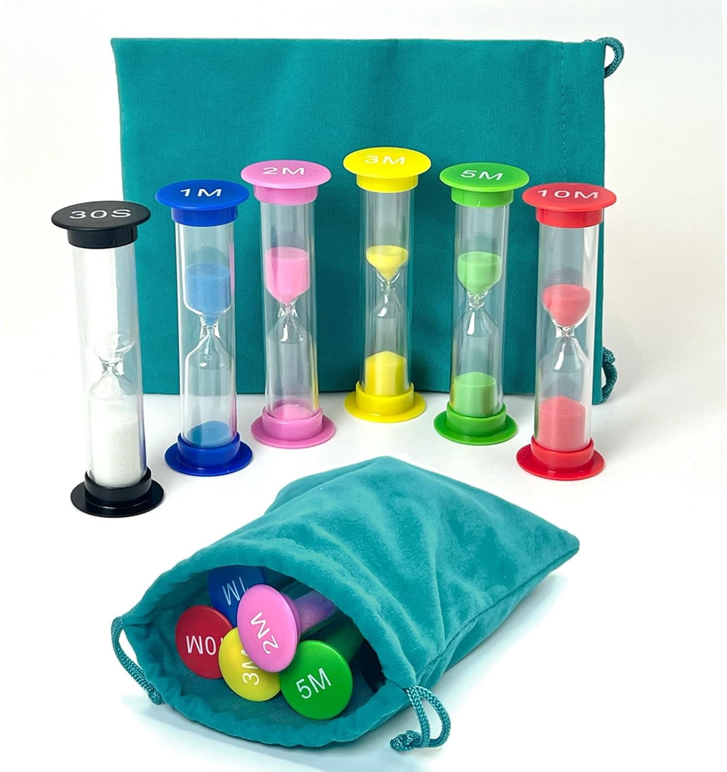 Sand Timers with Organizer Bag, Colorful Hourglass Sand Clocks, Perfect ...