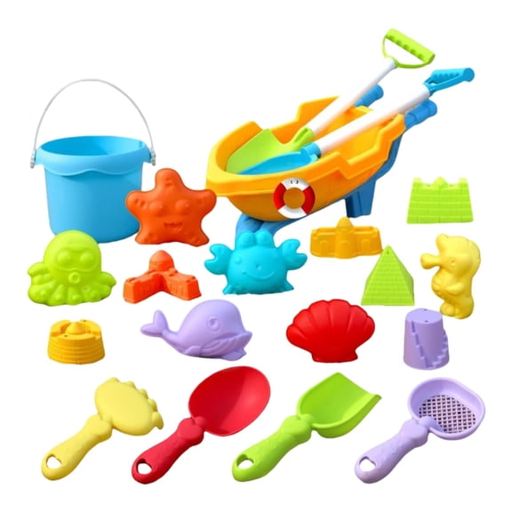 Sand Toys Set, Interactive Beach Games Sand Castle Building Kit with Storage Bag, Portable Outdoor Play Tools
