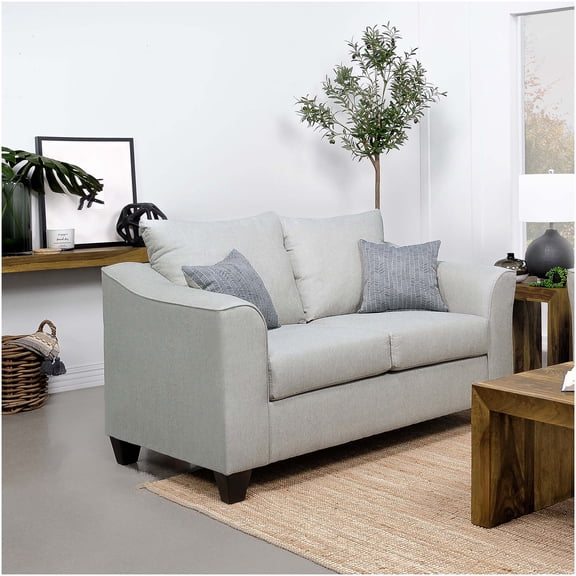 Sand Track Arm Loveseat, Modern Upholstered Sofa with Plush Cushions for Living Room